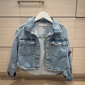 Zara cropped denim tshirt jacket nwot